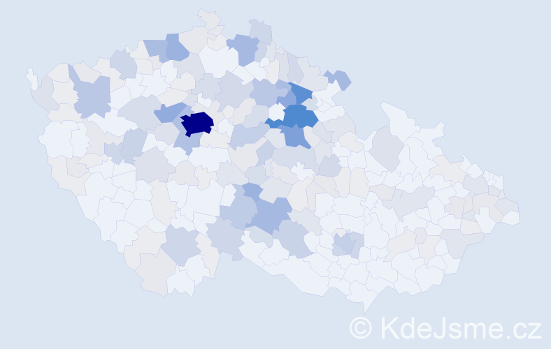 Příjmení: 'Machek', počet výskytů 697 v celé ČR