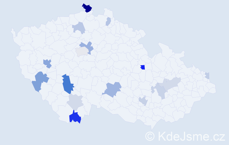 Příjmení: 'Gashi', počet výskytů 34 v celé ČR