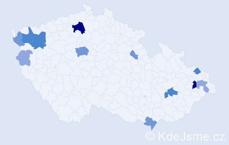 Příjmení: 'Valašíková', počet výskytů 34 v celé ČR