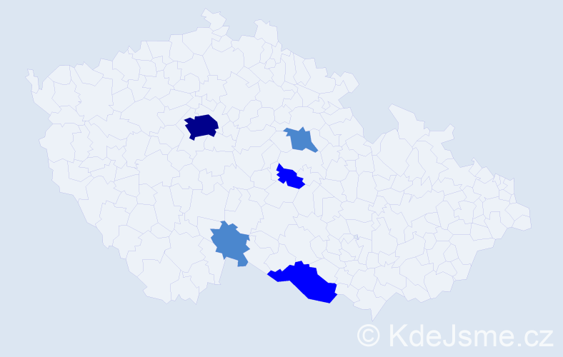 Příjmení: 'Prostá', počet výskytů 9 v celé ČR