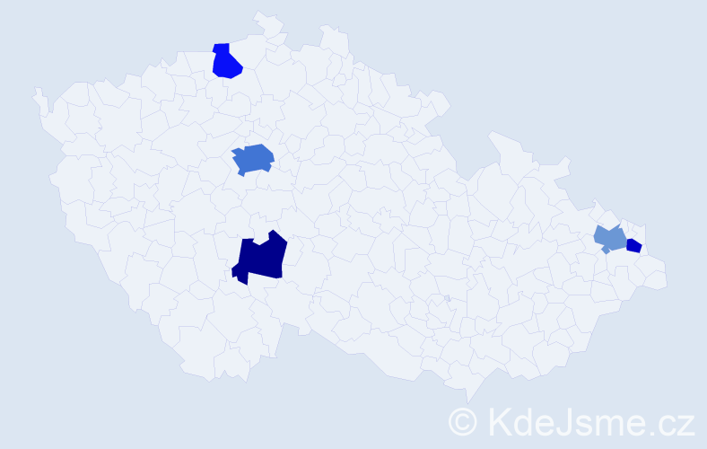 Příjmení: 'Bobro', počet výskytů 9 v celé ČR