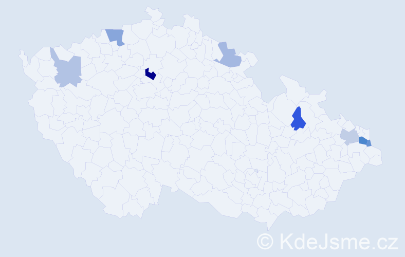 Příjmení: 'Gavenčiaková', počet výskytů 15 v celé ČR