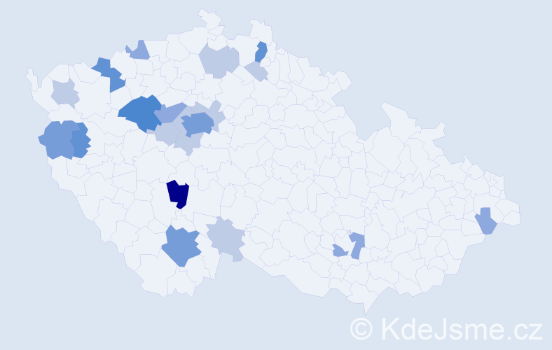 Příjmení: 'Kokrment', počet výskytů 51 v celé ČR