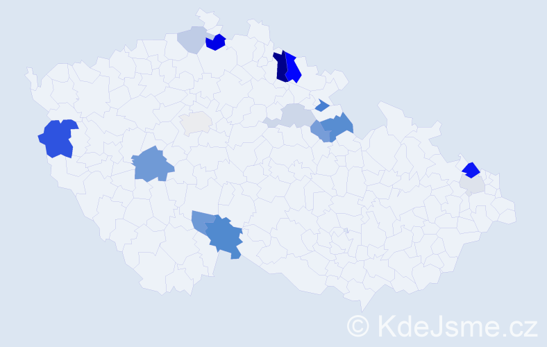 Příjmení: 'Zevelová', počet výskytů 31 v celé ČR