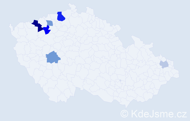 Příjmení: 'Palečná', počet výskytů 9 v celé ČR
