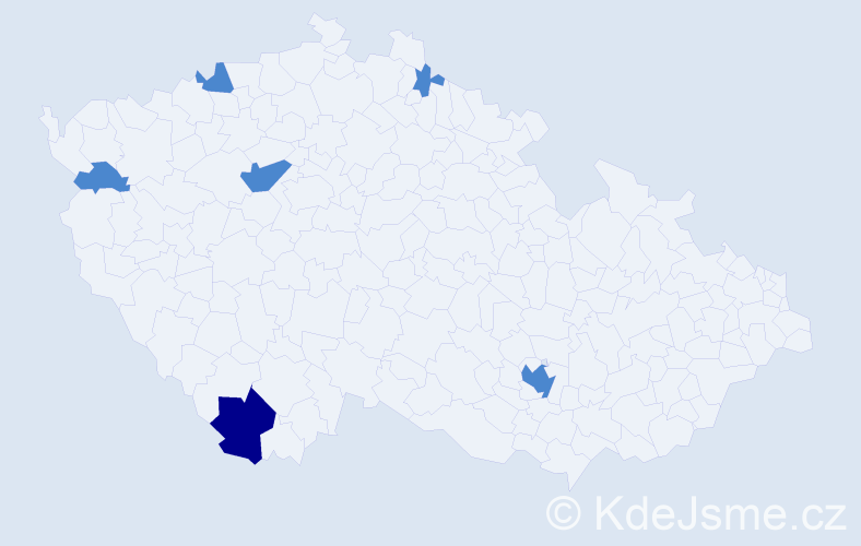 Příjmení: 'Krekáč', počet výskytů 8 v celé ČR