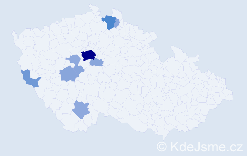 Příjmení: 'Plzenská', počet výskytů 25 v celé ČR