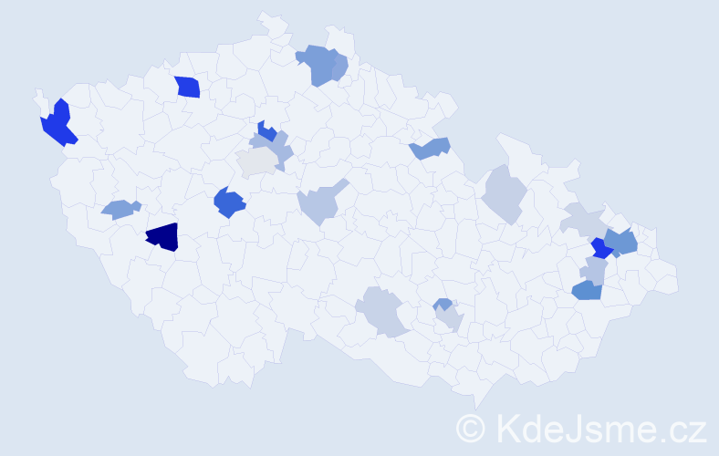 Příjmení: 'Kusková', počet výskytů 62 v celé ČR