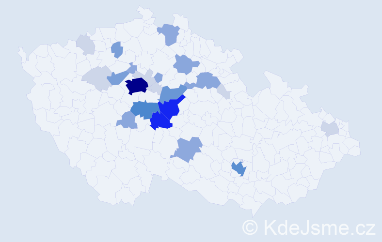 Příjmení: 'Voslář', počet výskytů 84 v celé ČR