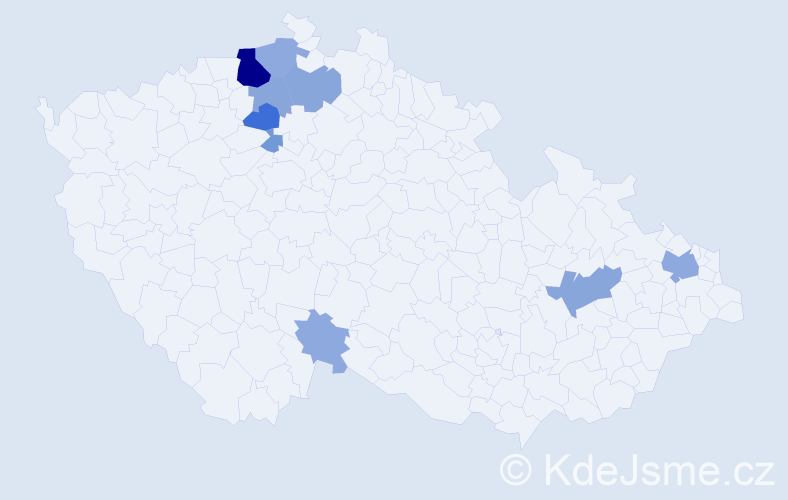 Příjmení: 'Derynková', počet výskytů 26 v celé ČR