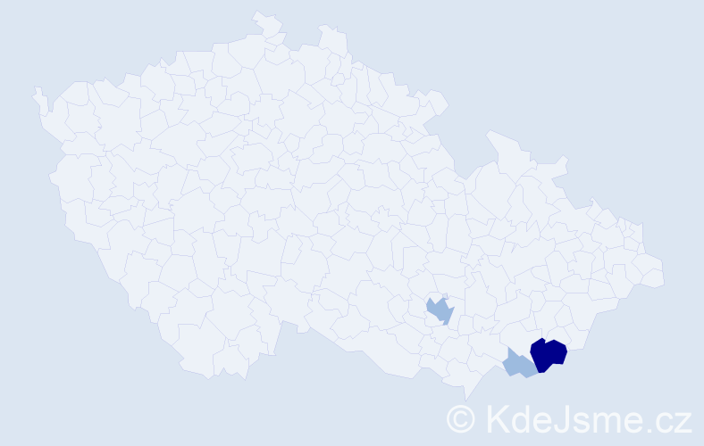 Příjmení: 'Tepal', počet výskytů 6 v celé ČR