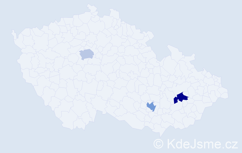 Příjmení: 'Potúčková', počet výskytů 3 v celé ČR