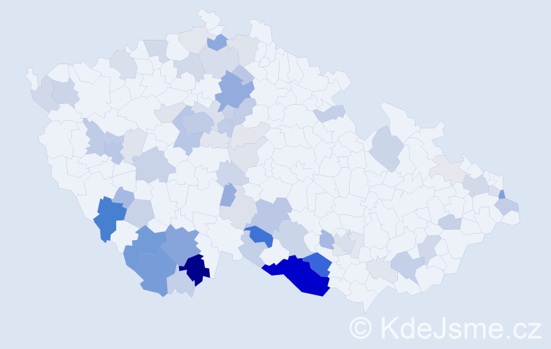 Příjmení: 'Pelech', počet výskytů 249 v celé ČR
