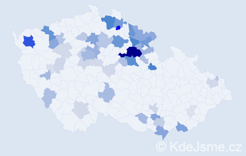 Příjmení: 'Vachek', počet výskytů 196 v celé ČR