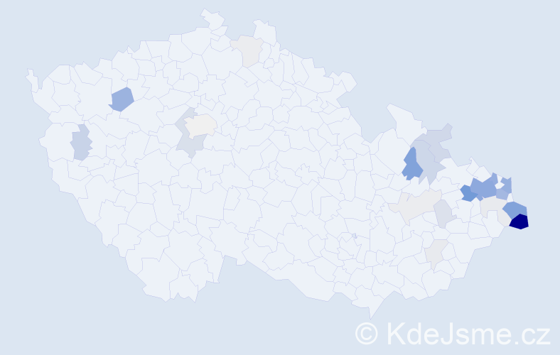 Příjmení: 'Bulava', počet výskytů 103 v celé ČR