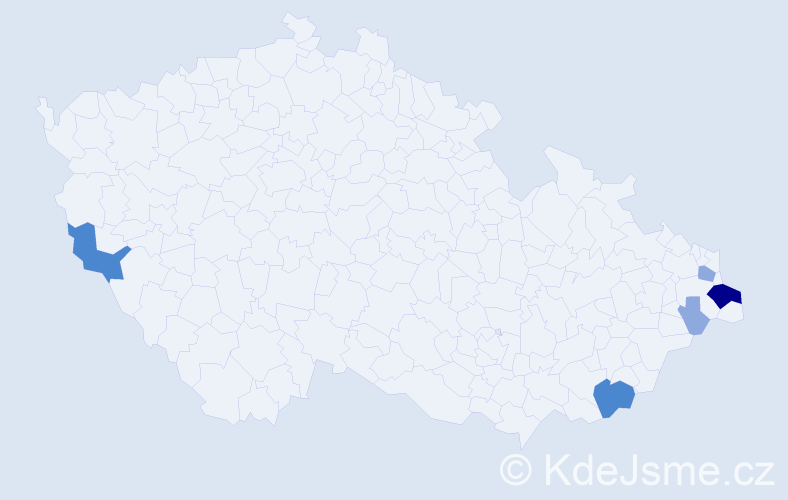 Příjmení: 'Duszová', počet výskytů 11 v celé ČR