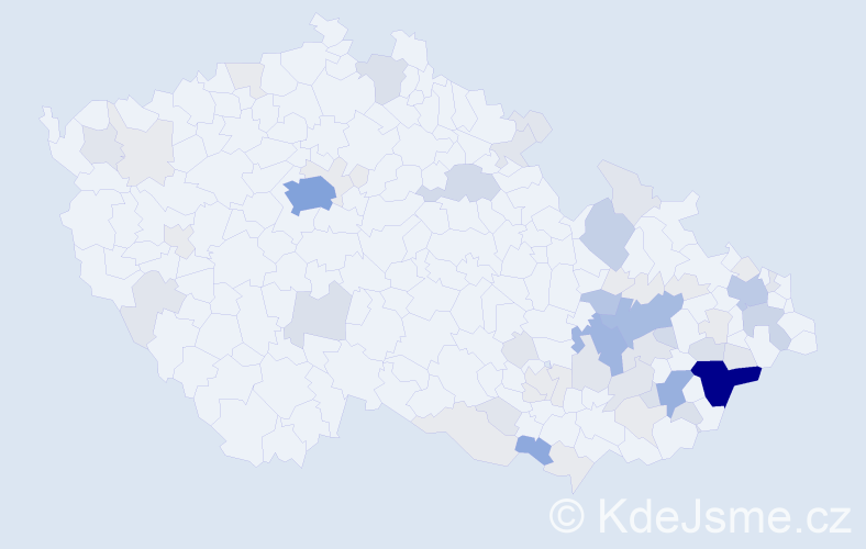 Příjmení: 'Babica', počet výskytů 218 v celé ČR