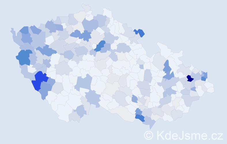 Příjmení: 'Kovács', počet výskytů 592 v celé ČR
