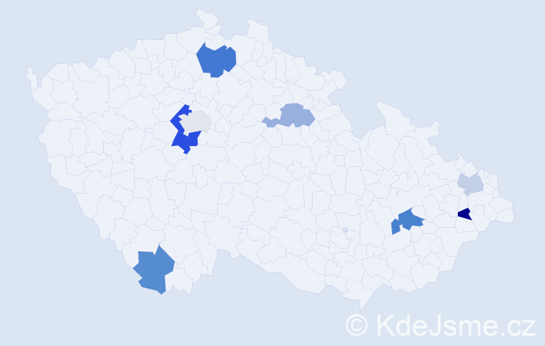 Příjmení: 'Kemp', počet výskytů 12 v celé ČR