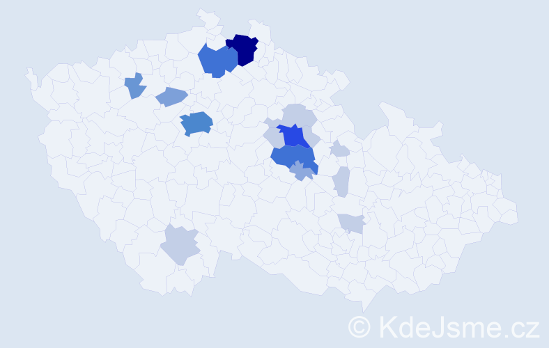 Příjmení: 'Hrníčko', počet výskytů 51 v celé ČR