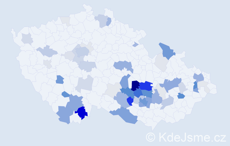 Příjmení: 'Ostrý', počet výskytů 252 v celé ČR