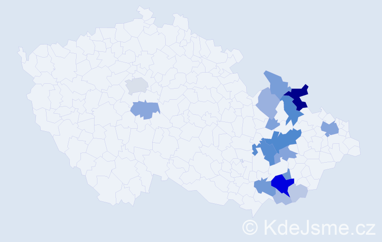 Příjmení: 'Palánková', počet výskytů 66 v celé ČR