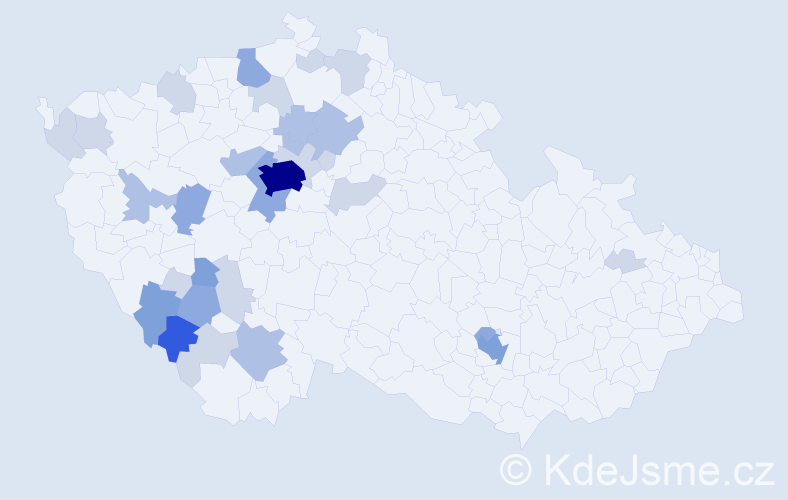 Příjmení: 'Kyznarová', počet výskytů 76 v celé ČR