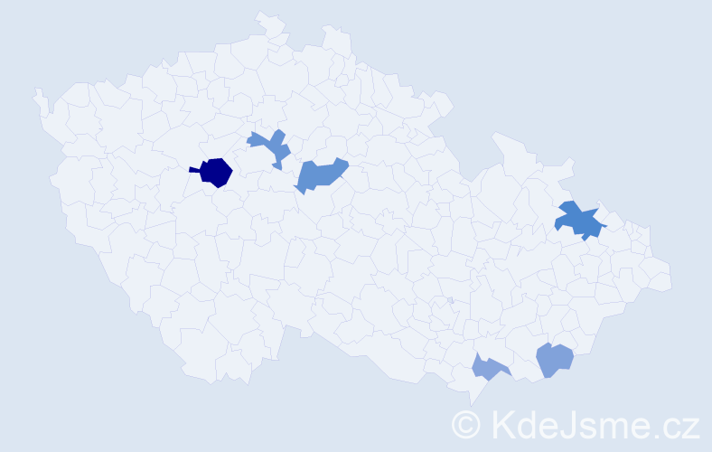 Příjmení: 'Pionteková', počet výskytů 13 v celé ČR