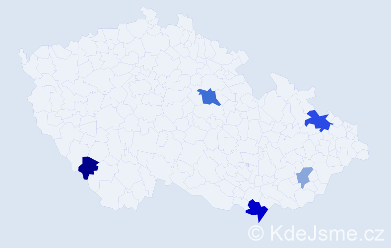 Příjmení: 'Barvičová', počet výskytů 11 v celé ČR