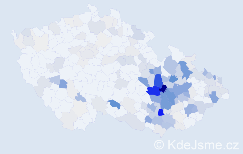 Příjmení: 'Mazalová', počet výskytů 685 v celé ČR