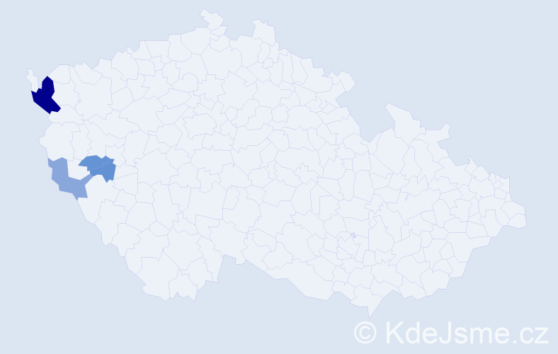Příjmení: 'Kabaluk', počet výskytů 9 v celé ČR