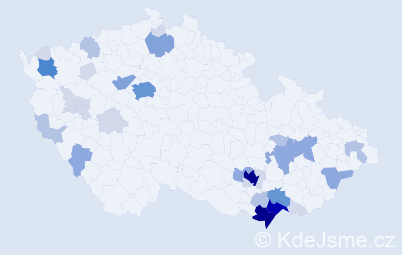 Příjmení: 'Filipovič', počet výskytů 114 v celé ČR