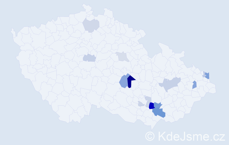 Příjmení: 'Bartalosová', počet výskytů 28 v celé ČR