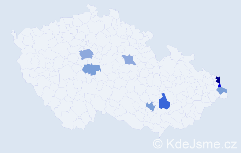 Příjmení: 'Polednik', počet výskytů 25 v celé ČR