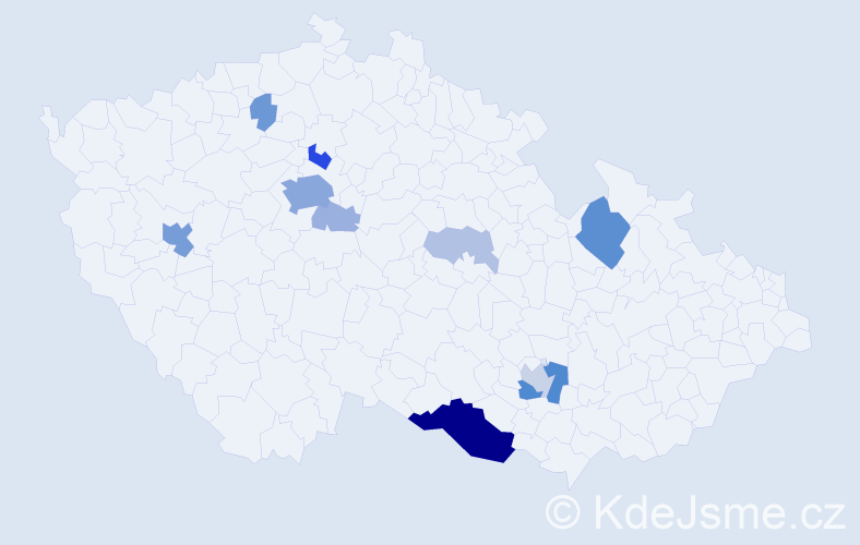Příjmení: 'Sytar', počet výskytů 40 v celé ČR