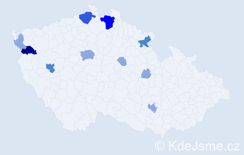 Příjmení: 'Cinkanič', počet výskytů 21 v celé ČR