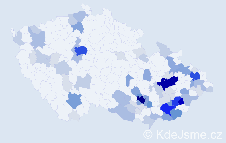 Příjmení: 'Halová', počet výskytů 269 v celé ČR