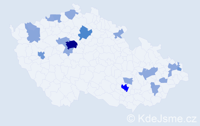 Příjmení: 'Martinez', počet výskytů 46 v celé ČR