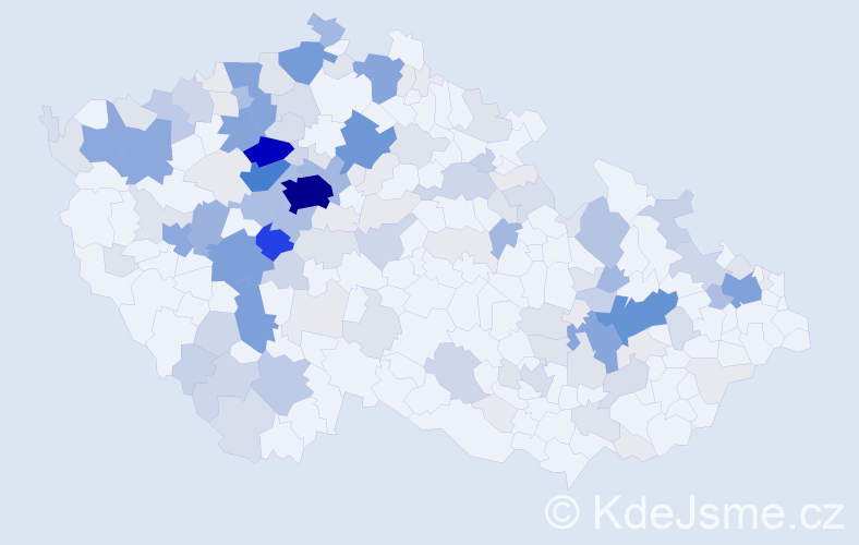 Příjmení: 'Dragoun', počet výskytů 625 v celé ČR