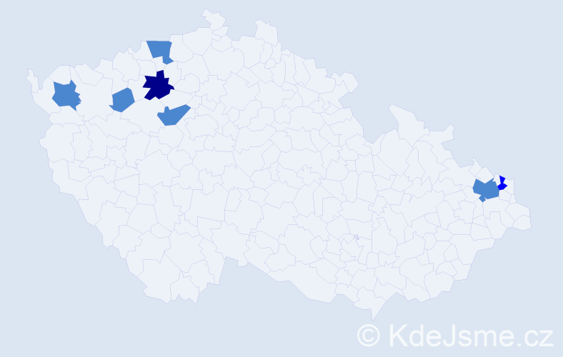 Příjmení: 'Dobda', počet výskytů 10 v celé ČR