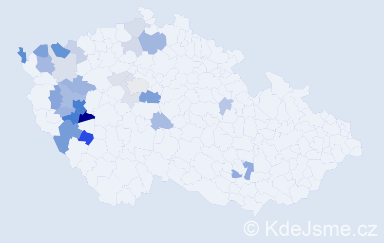 Příjmení: 'Rupert', počet výskytů 64 v celé ČR