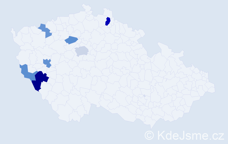 Příjmení: 'Perniklová', počet výskytů 15 v celé ČR