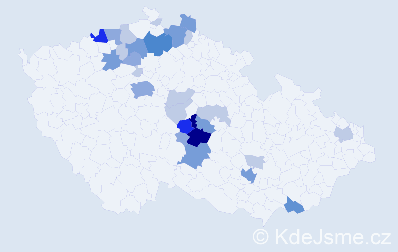 Příjmení: 'Krepčíková', počet výskytů 72 v celé ČR