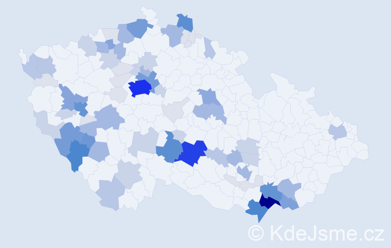 Příjmení: 'Bělochová', počet výskytů 289 v celé ČR