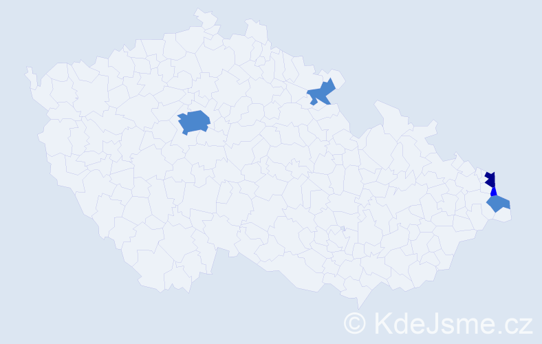 Příjmení: 'Cicha', počet výskytů 8 v celé ČR