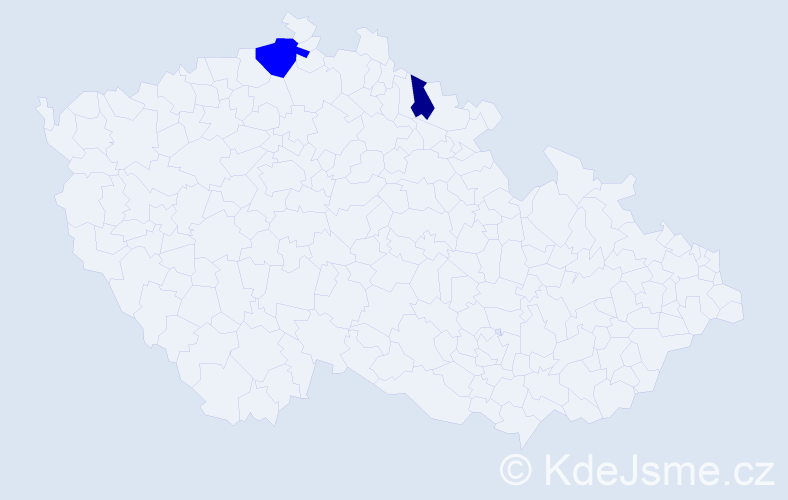 Příjmení: 'Grušák', počet výskytů 5 v celé ČR