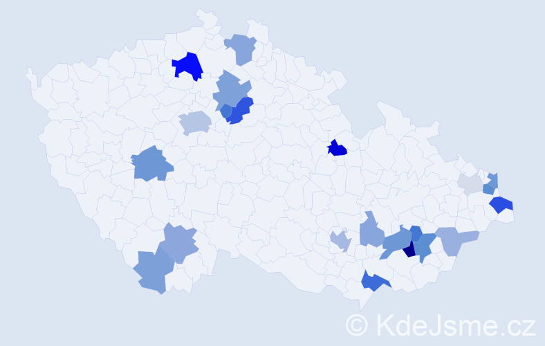 Příjmení: 'Lamošová', počet výskytů 51 v celé ČR