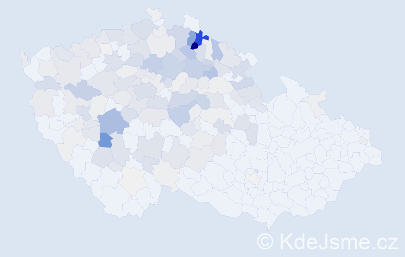 Příjmení: 'Šourek', počet výskytů 667 v celé ČR