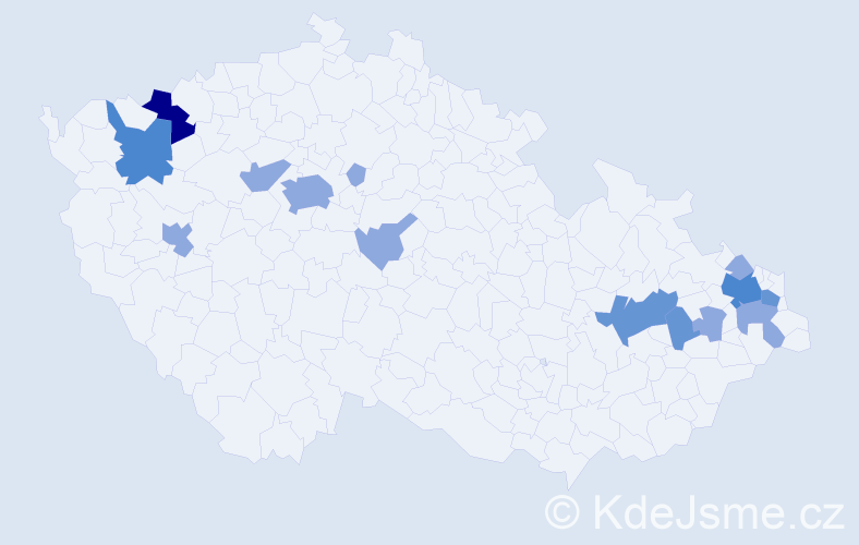Příjmení: 'Klimčák', počet výskytů 33 v celé ČR