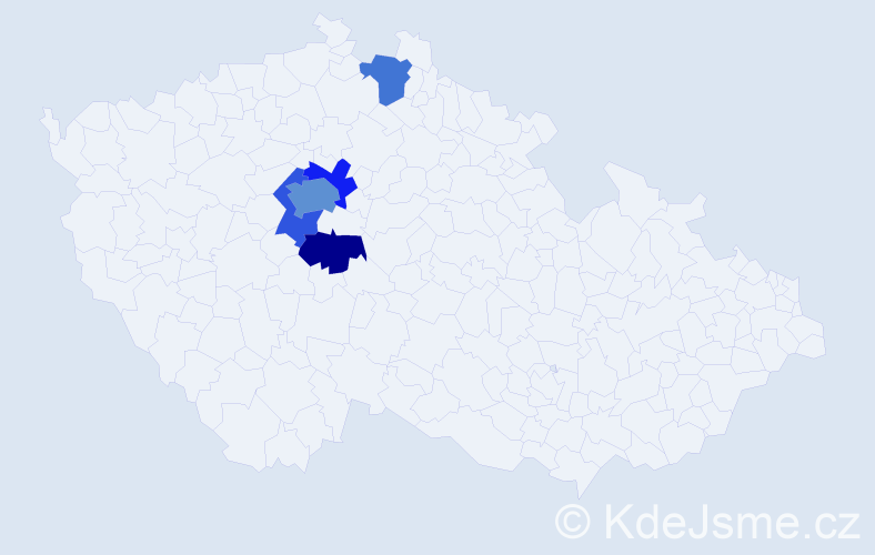 Příjmení: 'Abdalla', počet výskytů 9 v celé ČR